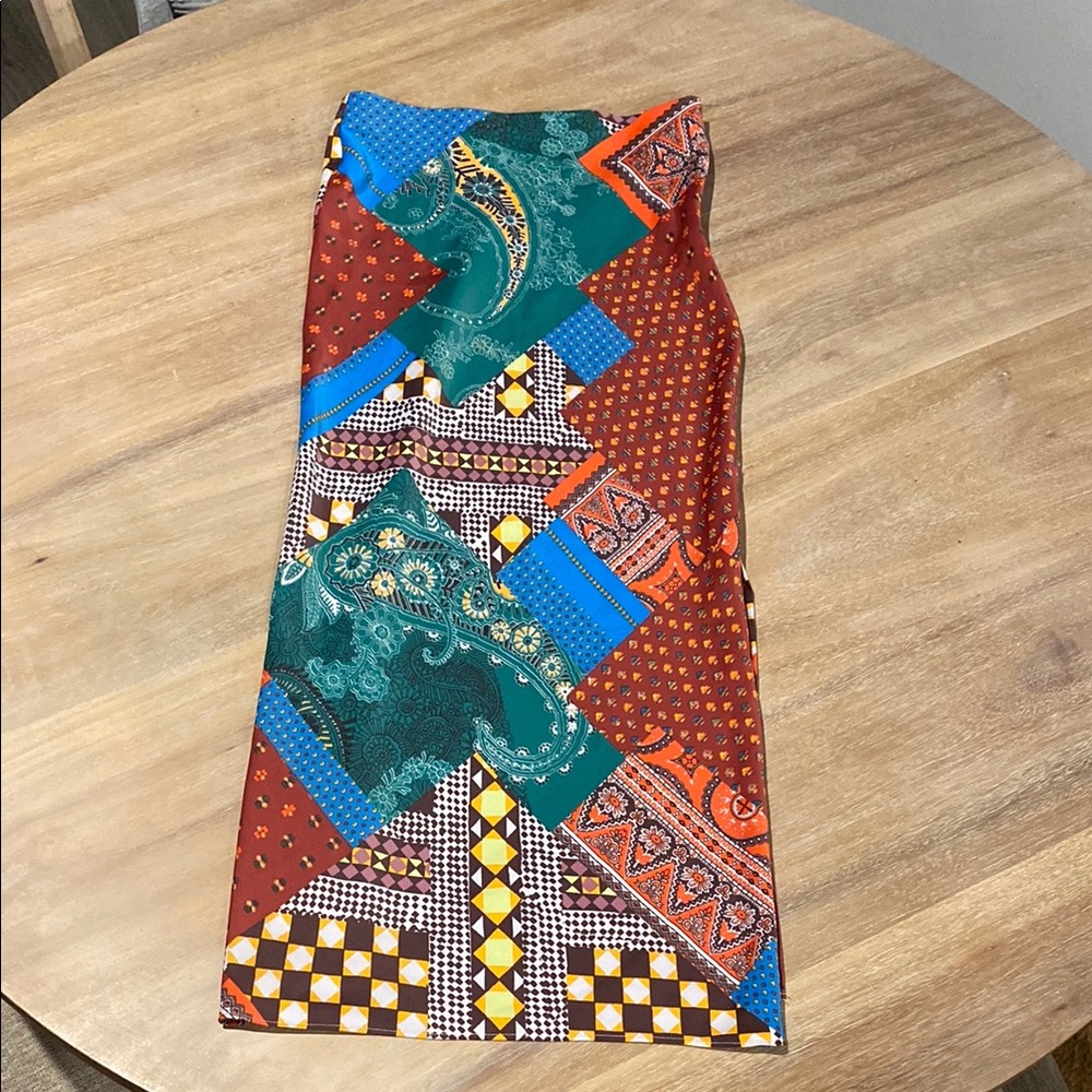 Urban Outfitters Multicolor Patchwork Midi Skirt - image 1